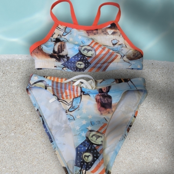 TYR Durafast One Diamondback Workout Bikini Swimsuit Set Like New Size XS - Picture 1 of 5